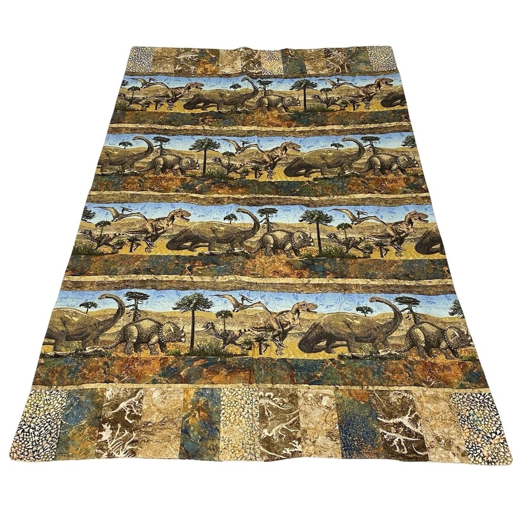 Handmade Dinosaur Quilt Blanket 32x50 Kids Throw T-Rex Triceratops Boy Gift